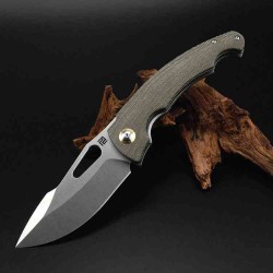 Couteau ArtisanCutlery Xcellerator OD Lame Acier AR-RPM9 SW Manche Micarta IKBS Clip Titane ATZ1860PODG - Livraison Gratuite