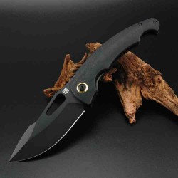 Couteau ArtisanCutlery Xcellerator Black Lame Acier AR-RPM9 Manche Micarta Clip Titane ATZ1860PBMBK - Livraison Gratuite