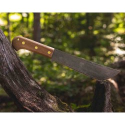 Couteau Bowie Old Hickory Outdoor Machete Lame Acier Carbone 1075 Manche Bois Etui Cuir Made USA OH7055 - Livraison Gratuite