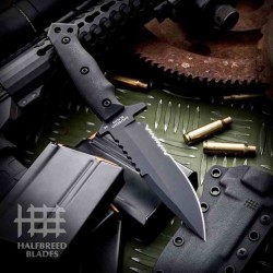 Couteau Halfbreed Blades Medium Infantry Black Lame Acier K110 Combo Etui Kydex Made Australia HBBMIK03 - Livraison Gratuite