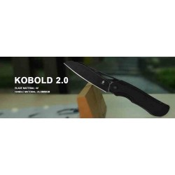 Couteau Kizer Kobold 2.0 Black Lame Acier CPM-4V Sheepsfoot Manche Alu IKBS Linerlock Clip KIV35422A1 - Livraison Gratuite