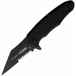 Couteau BLACKHAWK Be-Wharned A/O Black Lame Acier D2 Combo Wharncliffe Manche G10 Clip BH15BW211BK - Livraison Gratuite