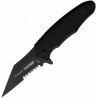 Couteau BLACKHAWK Be-Wharned A/O Black Lame Acier D2 Combo Wharncliffe Manche G10 Clip BH15BW211BK - Livraison Gratuite