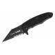 Couteau BLACKHAWK Be-Wharned A/O Black Lame Acier D2 Combo Wharncliffe Manche G10 Clip BH15BW211BK - Livraison Gratuite