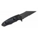 Couteau BLACKHAWK Be-Wharned A/O Black Lame Acier D2 Combo Wharncliffe Manche G10 Clip BH15BW211BK - Livraison Gratuite