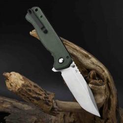 Couteau CJRB Chord Green Lame Acier AR-RPM9 SW Manche Micarta IKBS Button Lock Clip J1927MGN - Livraison Gratuite