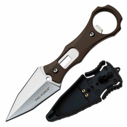 Lot de 2 Couteau Dague Tac Force Lame Spear Point Acier 3Cr13 Manche Abs Etui ABS TFFIX020BR - Livraison Gratuite