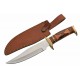 Couteau De Chasse Western Sun Hunter Lame Acier Inox Manche Os Etui Cuir PA203464 - Livaison Gratuite