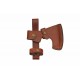 Hache Tomahawk Grooved Lame Acier Inox Manche Bois Etui Cuir PA882463 - Livraison Gratuite