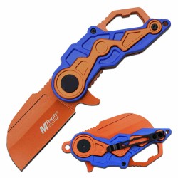 Lot of 3 Couteau Mtech Cleaver Orange A/O Lame Acier 3Cr13 Manche ABS Linerlock Clip MTA1199BOR - Livraison Gratuite