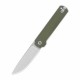 Couteau QSP Lark Green Manche G10 Lame Acier 14C28N Satin IKBS Linerlock Clip QS144C - Livraison Gratuite