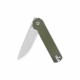 Couteau QSP Lark Green Manche G10 Lame Acier 14C28N Satin IKBS Linerlock Clip QS144C - Livraison Gratuite