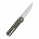 Couteau QSP Lark Green Manche G10 Lame Acier 14C28N Satin IKBS Linerlock Clip QS144C - Livraison Gratuite