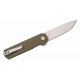 Couteau QSP Lark Green Manche G10 Lame Acier 14C28N Satin IKBS Linerlock Clip QS144C - Livraison Gratuite