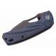 Couteau QSP Hornbill Blue Lame Acier S35VN Black Manche Fibre de Carbone IKBS Linerlock Clip QS146B2 - Livraison Gratuite