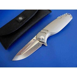 Couteau Kizer Ti'an Titanium Lame Acier S35VN Drop Point Manche Titane IKBS Frame Lock Clip KI3624A1 - Livraison Gratuite