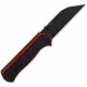 Couteau QSP Swordfish Black/Red Lame Wharncliffe Black Acier 14C28N Manche G10 IKBS Button Lock QS149A2 - Livraison Gratuite