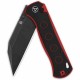 Couteau QSP Swordfish Black/Red Lame Wharncliffe Black Acier 14C28N Manche G10 IKBS Button Lock QS149A2 - Livraison Gratuite