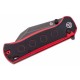 Couteau QSP Swordfish Black/Red Lame Wharncliffe Black Acier 14C28N Manche G10 IKBS Button Lock QS149A2 - Livraison Gratuite