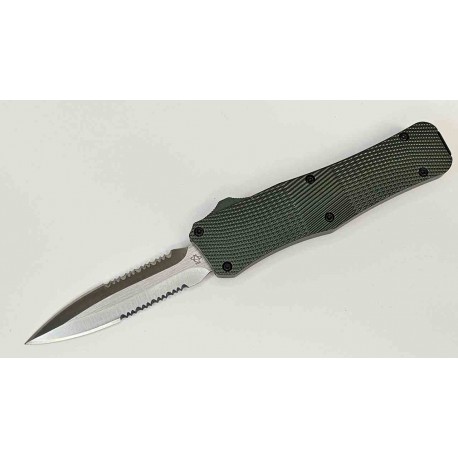 Couteau OTF Automatique Mantis Lame Stiletto Serr Acier 440C Manche Green Alum Clip USA MANOTF816 - Livraison Gratuite