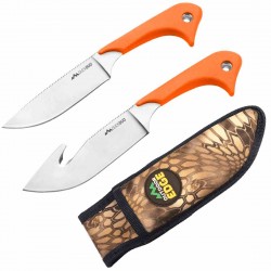 Set de 2 Couteaux Outdoor Edge Duck Duo Lame Acier 8Cr14MoV Manche TPR Etui Camo OEDD20C - Livraison Gratuite