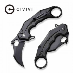 Couteau CIVIVI Incisor II Black Karambit Lame Acier Nitro-V Manche Alum IKBS Button Lock Clip CIVC16016B1 - Livraison Gratuite