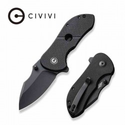 Couteau CIVIVI Gordo Black Lame Drop Point Acier D2 Blackwash Manche G10 IKBS Linerlock Clip CIVC22018C1 - Livraison Gratuite