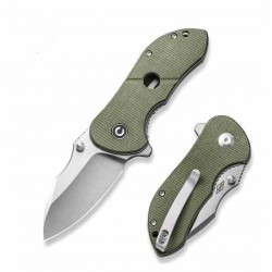 Couteau CIVIVI Gordo Green Lame Drop Point Acier D2 Satin Manche Micarta IKBS Linerlock Clip CIVC22018C2 - Livraison Gratuite