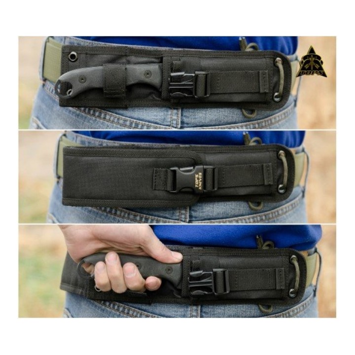 Couteau de Survie TOPS HOG 4.5 Acier Carbon 1095 Manche Micarta Etui Nylon Made In USA TPHOG45 - Livraison Gratuite