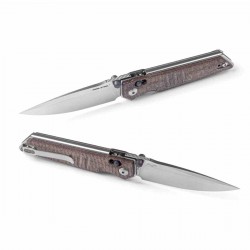 Couteau Real Steel Sacra Natural Lame Acier K110 Stonewash Manche Micarta Slider Clip RS7711N - Livraison Gratuite