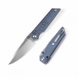 Couteau Real Steel Sacra Denim Lame Acier K110 Stonewash Manche Micarta Slider Clip RS7711D - Livraison Gratuite