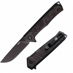 Couteau Tekto Knives F1 Alpha CF/Blue Lame Acier D2 Black Manche Fibre Carbone Clip USA TKTF1CBKBK1 - Livraison Gratuite