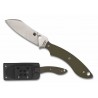 Couteau Spyderco Stok Drop Point Lame Acier 8Cr13MoV Manche OD Green G10 Etui Boltaron SCFB50GPOD - Livraison Gratuite