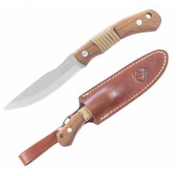 Couteau Condor Mountaineer Trail Hunter Lame Acier 440C Manche Noyer Etui Cuir El Salvador CTK1204264C - Livraison Gratuite