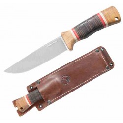 Couteau Condor Country Backroads Lame Acier Carbone 1075 Manche Bois Etui Cuir Made Salvador CTK284655HC - Livraison Gratuite