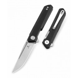 Couteau Bestechman Mini Dundee Black Lame Acier D2 SW Manche G10 Linerlock Clip BTKMK03A - Livraison Gratuite