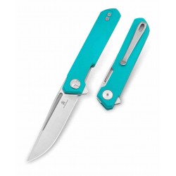 Couteau Bestechman Mini Dundee Tiffany Blue Lame Acier D2 SW Manche G10 IKBS Linerlock Clip BTKMK03C - Livraison Gratuite