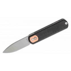 Couteau Vosteed Corgi Black Lame Acier 14C28N Stonewash Manche Micarta IKBS Trek Lock Clip VOSCGSVM2 - Livraison Gratuite