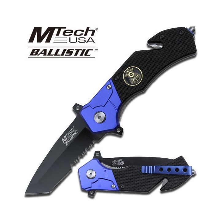 Lot de Couteaux - 3 De Secours O/A Tanto Mtech Police Rescue Acier 440 Cutter & Brise Vitres MTA836PD - Livraison Gratuite