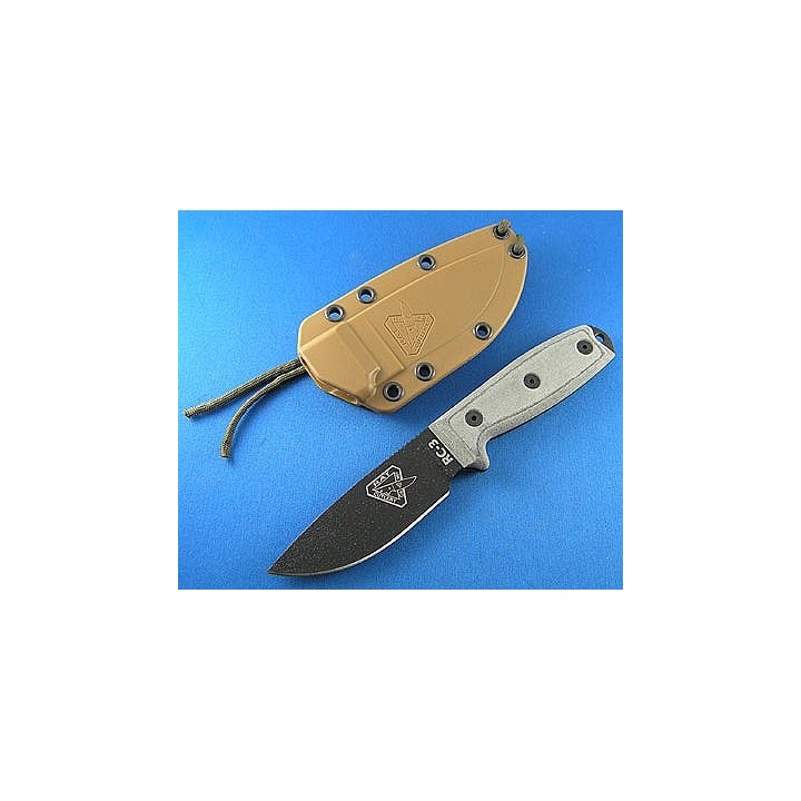 Couteau de Survie ESEE Model 3 Standard Edge RC3 Carbone 1095 Manche Micarta ESEE Made In USA RC3PM - Livraison Gratuite