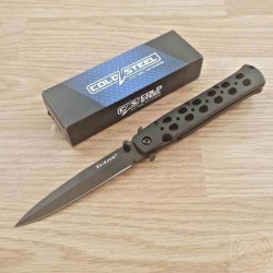 Couteau Cold Steel Ti-Lite Black Lame Acier AUS-8 Manche Zy-Ex Black Liner Lock Clip CS26SPBKBK - Livraison Gratuite