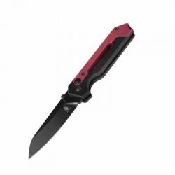 Couteau Kizer Hyper Button Lock Red/Black Lame Acier S35VN Drop Point Manche Aluminum IKBS Clip KI3632A2 - Livraison Gratuite