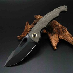 Couteau Artisan Xcellerator OD Green Lame Acier AR-RPM9 Black Manche Micarta IKBS Clip Titane ATZ1860PBODG - Livraison Gratuite