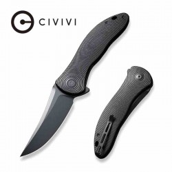 Couteau CIVIVI Synergy 4 Black Lame Acier Nitro-V Trailing Point Manche G10 IKBS Clip CIVC21018A1 - Livraison Gratuite