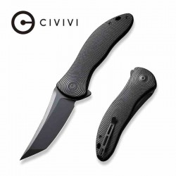 Couteau CIVIVI Synergy 4 Black Lame Acier Nitro-V Tanto Manche G10 Liner Lock IKBS Clip CIVC21018B1 - Livraison Gratuite