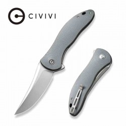 Couteau CIVIVI Synergy 4 Satin Lame Acier Nitro-V Trailing Point Manche G10 IKBS Clip CIVC21018A2 - Livraison Gratuite