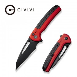 Couteau CIVIVI Sentinel Red/Black Manche Alu Lame Acier K110 Black Reverse Tanto IKBS Clip CIVC22025B1 - Livraison Gratuite