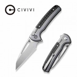 Couteau CIVIVI Sentinel Gray/Black Manche Alu Lame Acier K110 SW Reverse Tanto Button Lock IKBS CIVC22025B2 - Livraison Gratuite