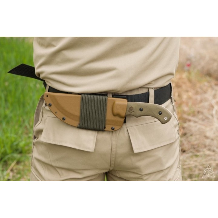 Couteau Tops Tom Brown Tracker Desert Tan Carbone 1095 Manche Micarta Etui Kydex Made In USA TPTBT01TAN - Livraison Gratuite