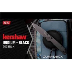 Couteau Kershaw Iridium Black DuraLock Lame Acier D2 Manche Aluminium IKBS Clip KVT KS2038BLK - Livraison Gratuite